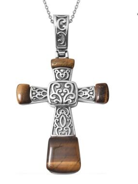 Tiger’s Eye Cross Necklace